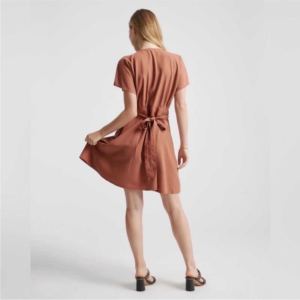 NWT Quince Vintage tencel button front dress terracotta XL - Picture 2 of 16